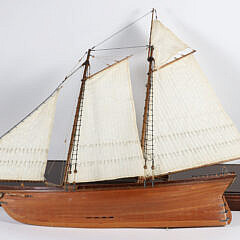 Two Masted Cased Model of a Schooner