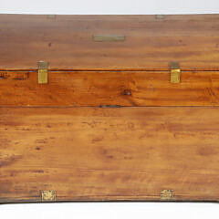 Chinese Export Partner’s Brass Bound Camphor Wood Trunk, 19th Century