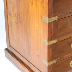 Pair of Brass Bound Mahogany Campaign Style End Tables or Stands