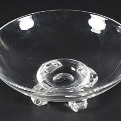 Signed Steuben Crystal Footed Bowl