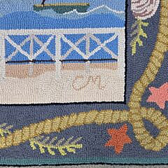 Claire Murray Hooked Rug Depicting Brant Point Nantucket with Rainbow Fleet