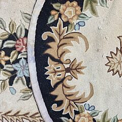 Vintage / Antique Oval Floral Pattern Hooked Rug