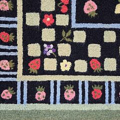 Claire Murray “Strawberries and Flowers” Hooked Scatter Rug