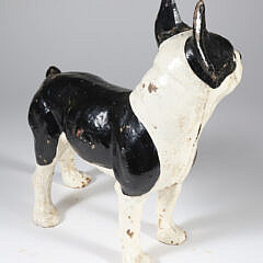 Antique Painted Cast Iron Boston Terrier Doorstop