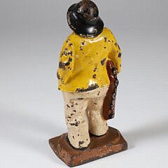 Vintage Painted Cast Iron Old Salt Doorstop in Original Paint