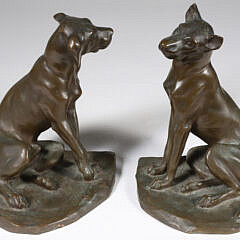 Pair of Bronze Austrian Hound Bookends