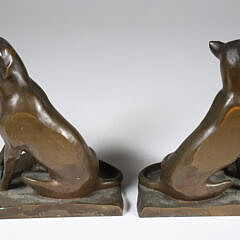 Pair of Vintage Bronze Austrian Hound Bookends