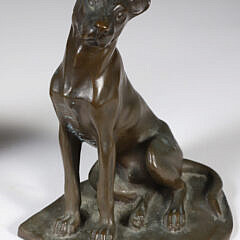 Pair of Vintage Bronze Austrian Hound Bookends