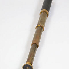 Brass and Leather Wrapped Three-Draw, Miniature Spy Glass
