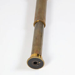 Brass and Leather Wrapped Three-Draw, Miniature Spy Glass