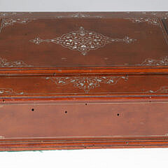 Vintage Mahogany Jewelry Box with Sterling Silver Line Inlay