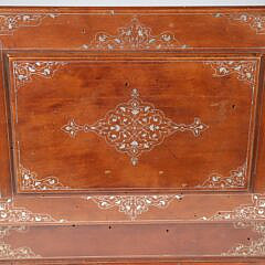 Vintage Mahogany Jewelry Box with Sterling Silver Line Inlay