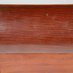 Tropical Wood Dome Top Double Compartment Tea Caddy with Line Inlay, 19th Century