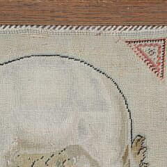 19th C. Needlework Depicting an Elephant, Made by Rebecca Russell Gardner