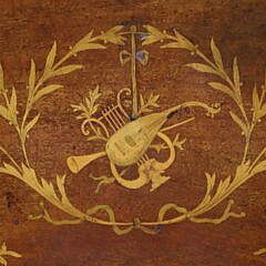 Edwardian Mahogany Marquetry Inlaid Kidney Shaped Serving Tray
