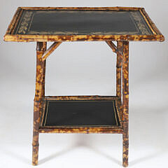 Antique Two-Tier Bamboo Stand