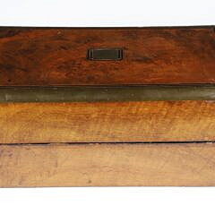 Burlwood Brass Bound Lap Desk, 19th Century