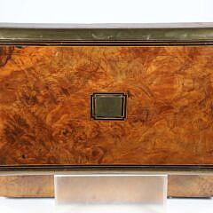Burlwood Brass Bound Lap Desk, 19th Century
