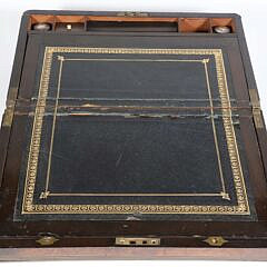 Burlwood Brass Bound Lap Desk, 19th Century