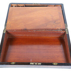 Burlwood Brass Bound Lap Desk, 19th Century