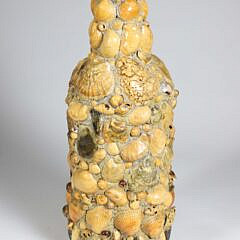 Vintage Shell Encrusted Bottle with Fine Patina