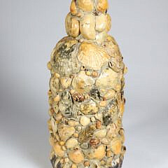 Vintage Shell Encrusted Bottle with Fine Patina