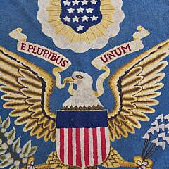 Vintage Spread Winged Eagle “E. Pluribus Unum” Round Hooked Rug