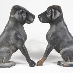 Pair of Liberty Foundry Cast Iron Black Lab Andirons