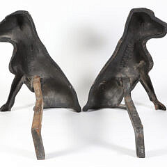 Pair of Liberty Foundry Cast Iron Black Lab Andirons