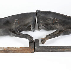 Pair of Liberty Foundry Cast Iron Black Lab Andirons