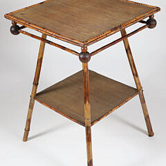 Vintage Bamboo Two Tier Table