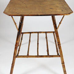 Vintage Bamboo Square Side Table
