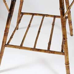 Vintage Bamboo Square Side Table