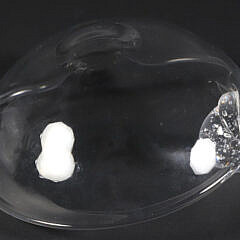 Signed Steuben Crystal Bowl with Applied Ball Handle, Designed by Joel Smith, 1999