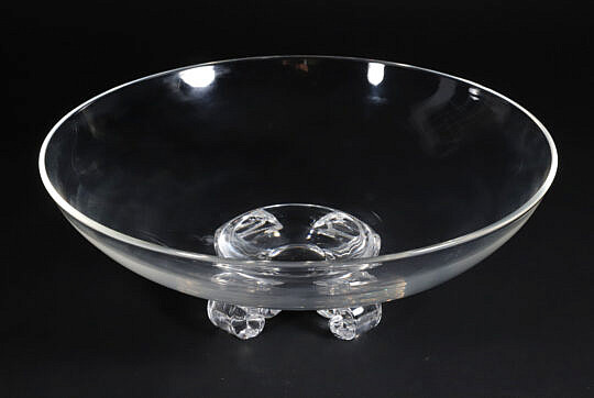 Signed Steuben Crystal Footed Bowl