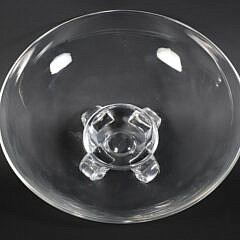 Signed Steuben Clear Crystal Footed Bowl, Designed by John Dreves, 1942