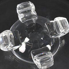 Signed Steuben Clear Crystal Footed Bowl, Designed by John Dreves, 1942