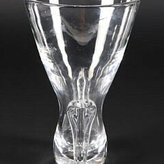 Signed Steuben Lyre Crystal Vase Designed by Lloyd Atkins 1962