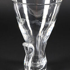 Signed Steuben Lyre Crystal Vase Designed by Lloyd Atkins 1962