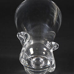 Signed Steuben Lyre Crystal Vase Designed by Lloyd Atkins 1962