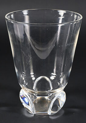 Signed Steuben Trefoil Vase designed by Lloyd Atkins 1951