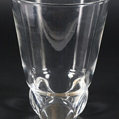 Signed Steuben Trefoil Crystal Vase Designed by Lloyd Atkins 1951