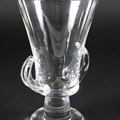Signed Steuben Crystal Stemmed Vase Designed by Lloyd Atkins, 1965