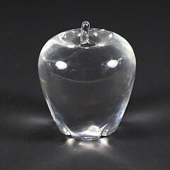 Signed Steuben Clear Crystal Apple Designed by Angus McDougall, 1940