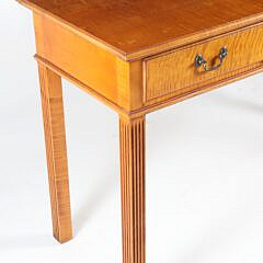 Eldred Wheeler Tiger Maple Three Drawer Console Table