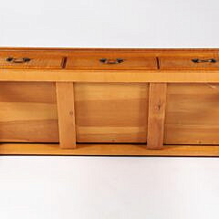 Eldred Wheeler Tiger Maple Three Drawer Console Table