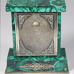 Tiffany & Co. Malachite and Silver Angelus Clock 