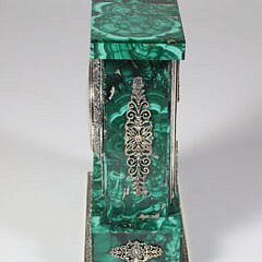 Tiffany & Co. Malachite and Silver Angelus Clock 
