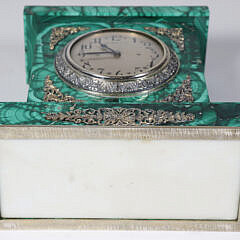 Tiffany & Co. Malachite and Silver Angelus Clock 