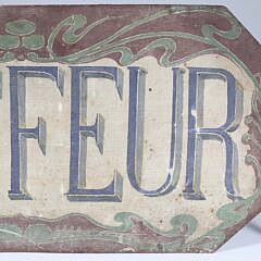 French Art Nouveau Hand Painted “Coiffeur” Trade Sign